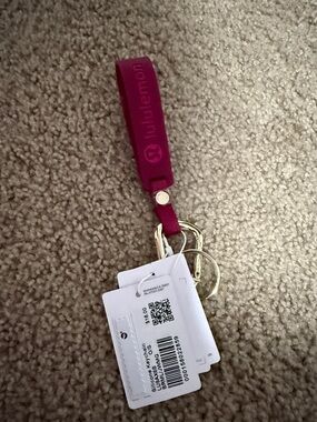 lululemon athletica Magenta Silicone Key Strap with Gold Hardware